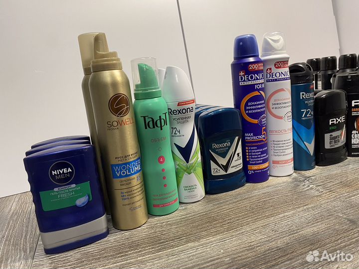 Шампуни, дезодоранты, лаки, пены для бритья