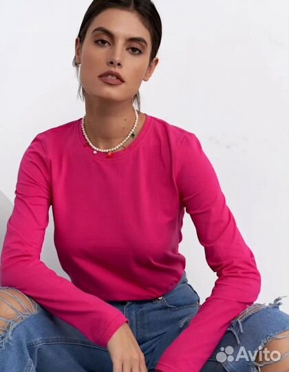 Лонгслив розовый
