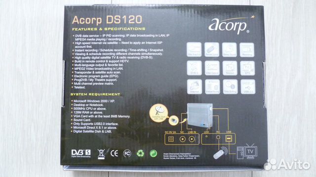 Спутниковый DVB-S тюнер внешний USB Acorp DS120 объявление продам