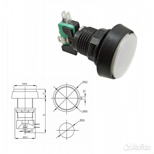 1 шт Переключатель кнопочный gmsi-4B-C 250 В 5 А