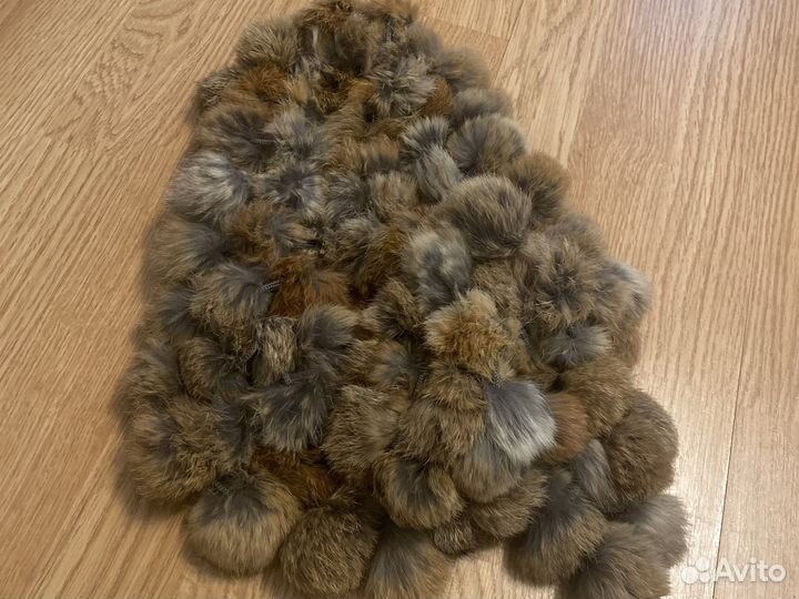 Шарф из меха зайца очень мягкий