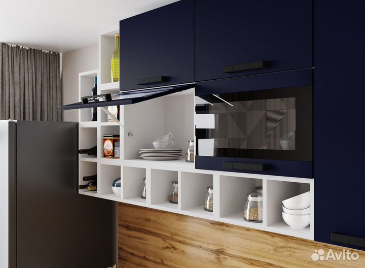 Кухня угловая модульная. 8 цветов фасадов