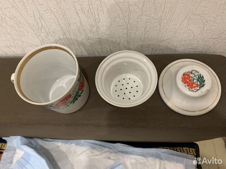 Кружка заварочная фарфоровая с ситчиком