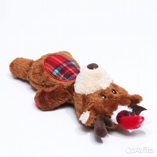 2 шт. Игрушка мягкая для собак 'Олень' с пищалкой