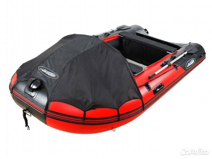 Надувная лодка gladiator C400AL черный/красный