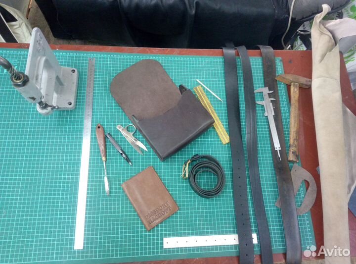 Вырубка кожи, заготовки для ремней, создание лекал