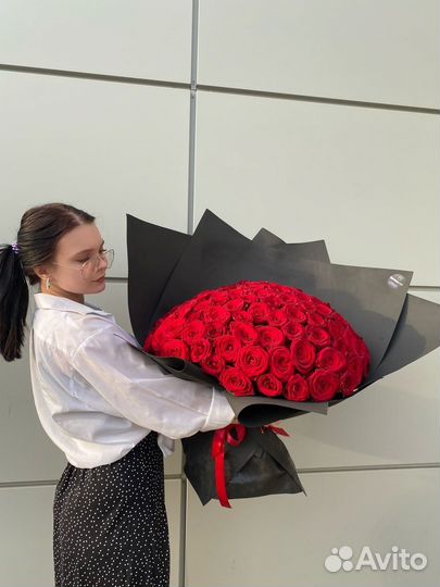 101 красная роза