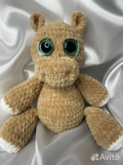 Мягкая игрушка бегемот ручная работа
