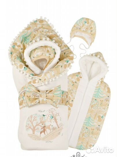 Зимний конверт для новорождённого на выписку