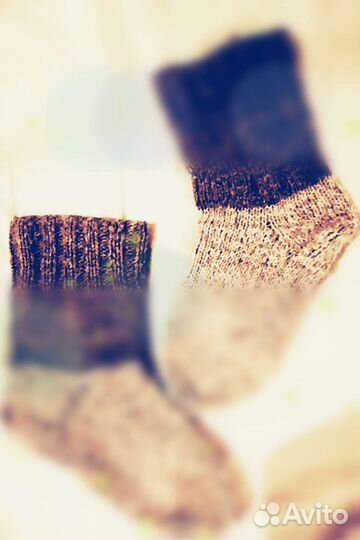 Носочки плотной, ручной вязки. 100шерсть