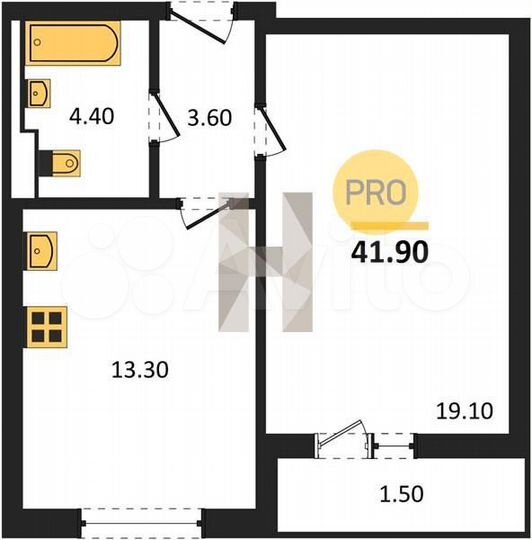 1-к. квартира, 41,9 м², 10/18 эт.