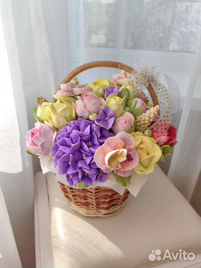 Букет из зефира, букет на выпускной, цветы