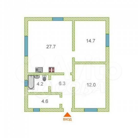 Дом 70 м² на участке 6 сот.