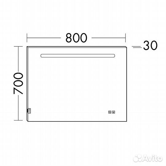 Burgbad Fiumo Зеркало 800х700х30 мм., подсветка