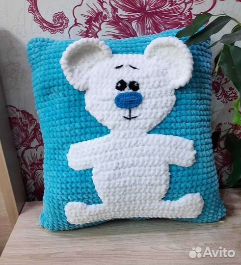 Плюшевая подушка Мишутка