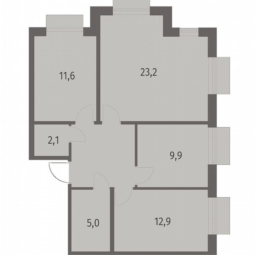 3-к. квартира, 74 м², 10/12 эт.