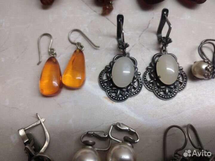 Винтажные серьги, клипсы времён СССР. Мельхиор