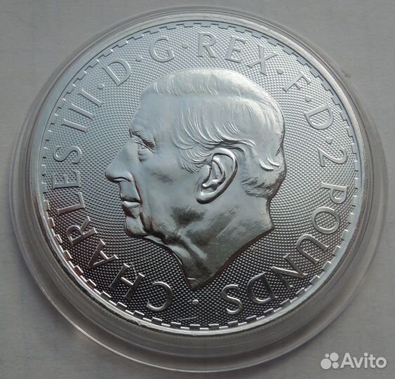 2 фунта 2023 года Великобритания серебро 999 пробы