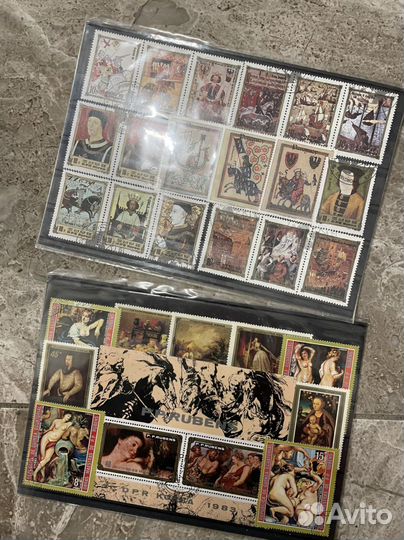 Марки художественные арт в наборе искусство