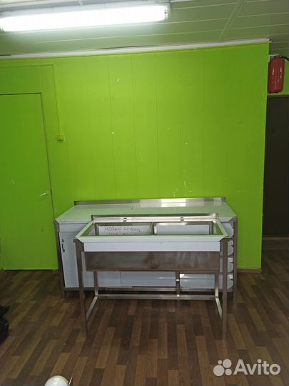 Двух моечная ванна из нержавеющей стали 1145x500