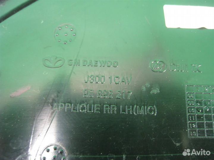 Уголок крыла заднего левого Chevrolet Cruze J300