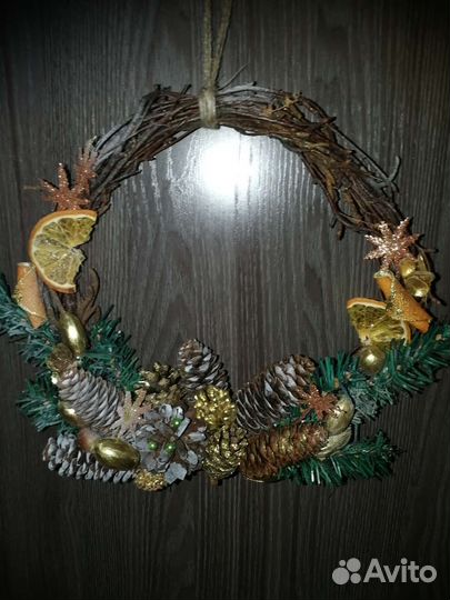 Новогодний Эко венок, поделка для детского сада