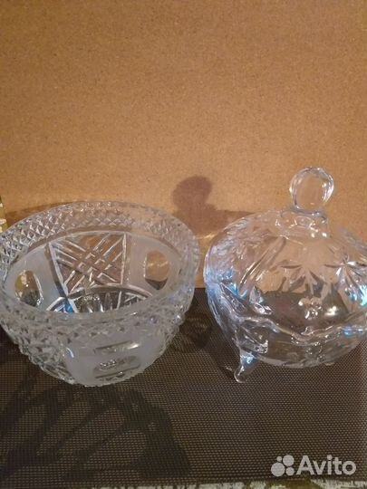 Хрустальная конфетница с крышкой СССР