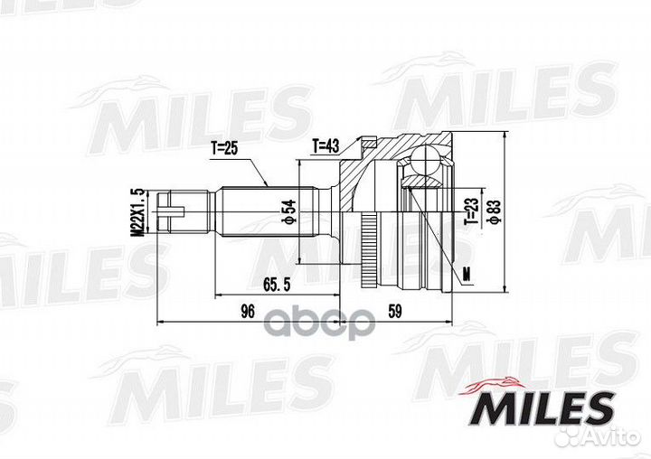 ШРУС mitsubishi carisma 1.6-1.8 99-04 нар. +ABS