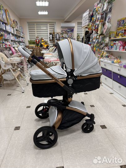 Коляска aulon 3в1 экокожа новая