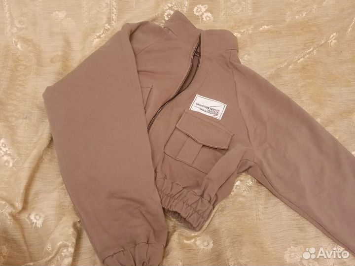 Мастерка укороченная, коричневая