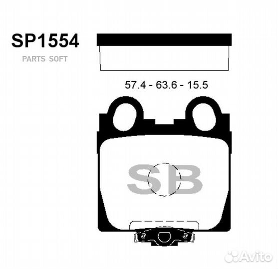 Sangsin brake SP1554 sansing задние колодки Lexus