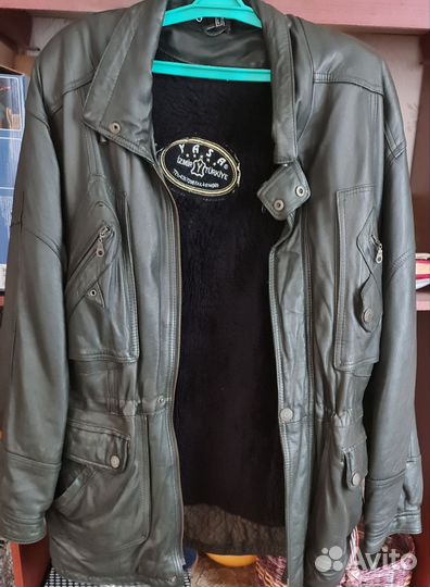 2 винтажные кожаные мужские куртки из ссср.р.54-56