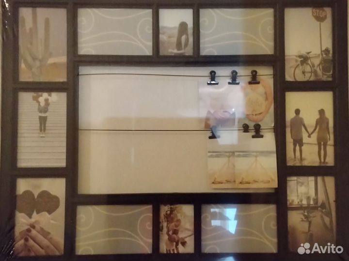 Фото-рама на серию 12+ с окошками и прищепками