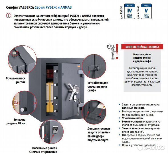 Взломостойкий сейф Valberg рубеж 99 KL