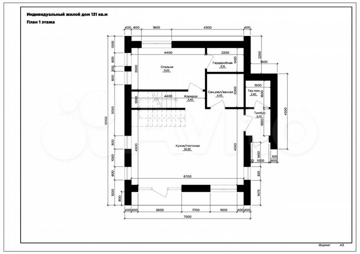 Дом 131 м² на участке 9 сот.
