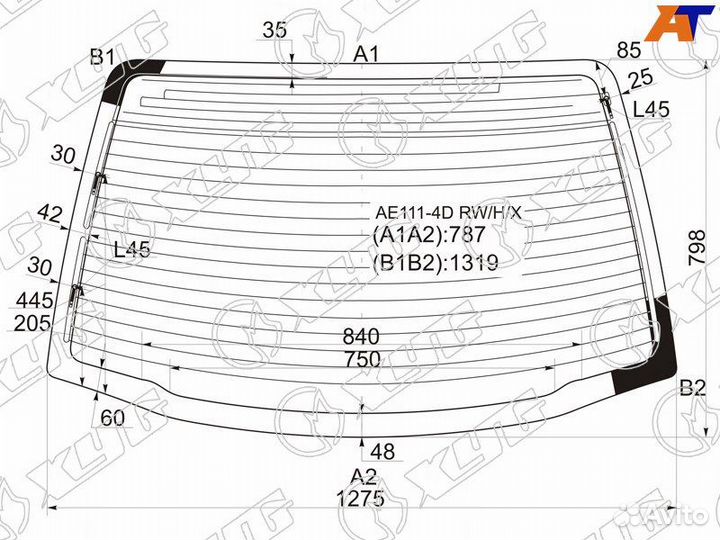 Стекло заднее Toyota Sprinter AE110