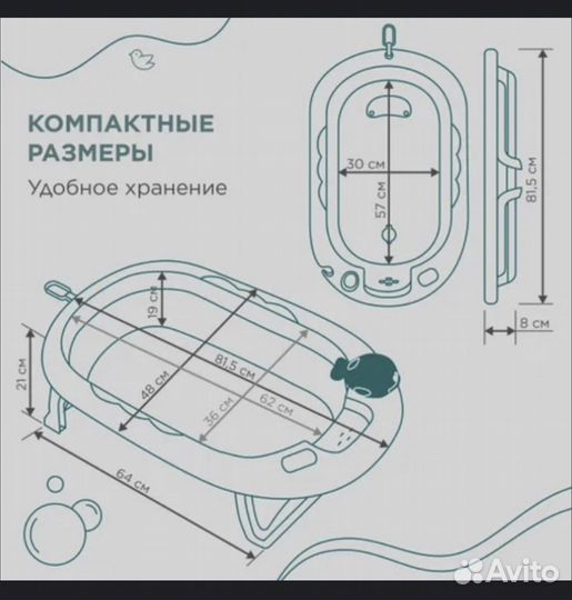 Ванночка для купания с термометром