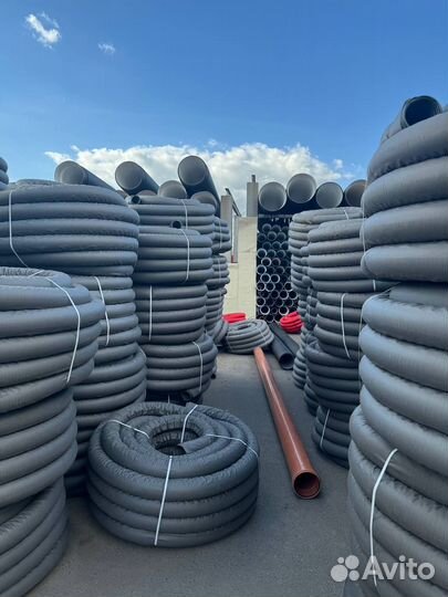 Труба дренажная двухслойная «насхорн» 200мм (40м)