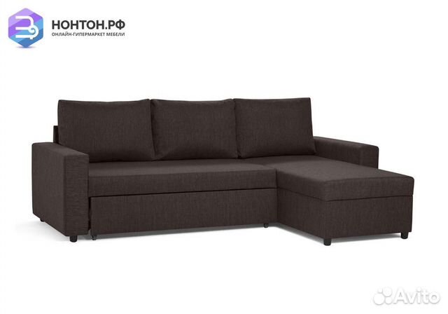 Диван угловой дельфин Торонто кофейный