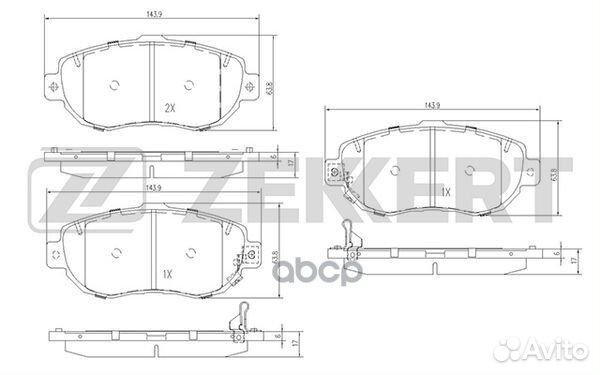 Колодки торм. диск. передн. Lexus GS 300 400 (S