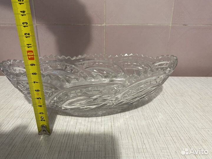 Хрустальный салатник -ладья