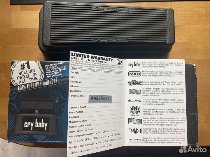 Dunlop Cry Baby USA Wah Wah