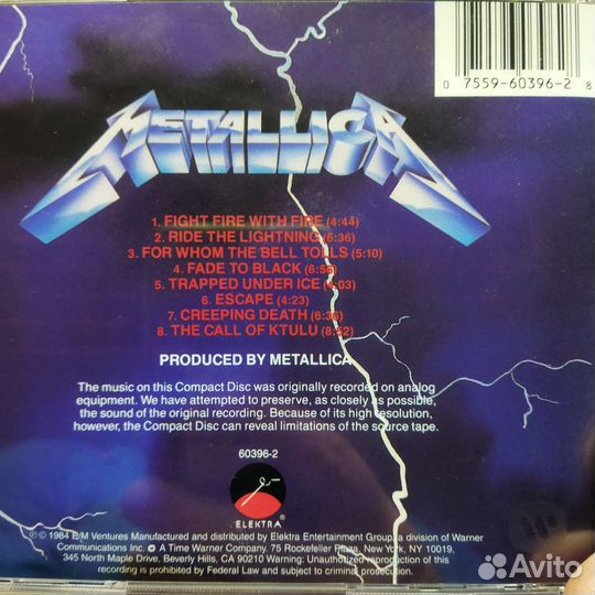 CD metallica 1984 1986