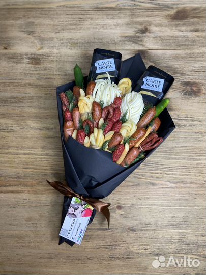 Мужской букет с кофе