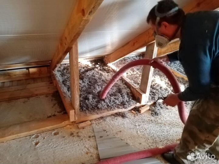Утепление домов эковатой