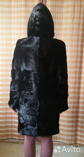 Норковая шубка с капюшоном (трансформер)