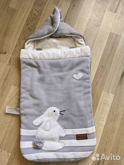 Конверт в коляску вязанный кролик mansita 56-74