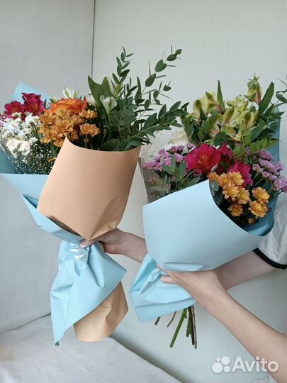 Букет с Ромашками и Розой. Цветы