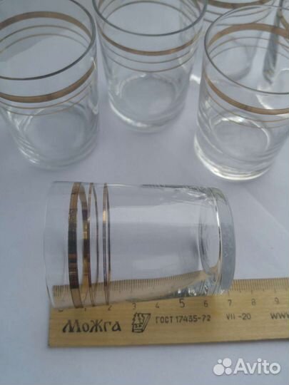 Фужеры рюмки СССР с золотым рисунком