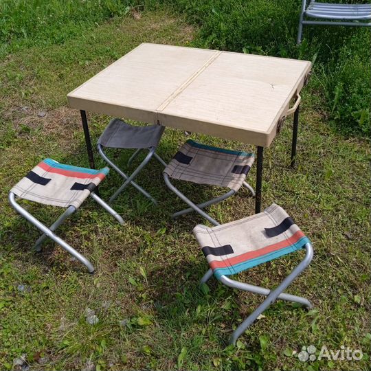Стол дачный и туристический кресла зонт стулья